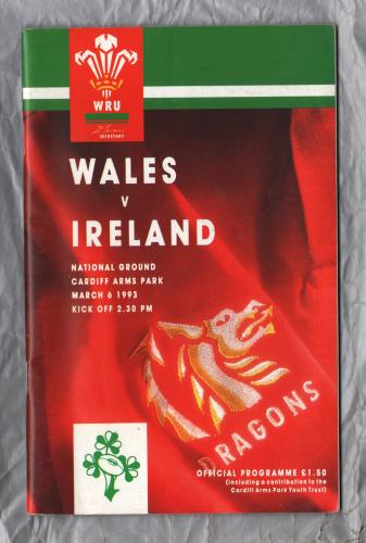 Wales vs Ireland - Saturday 6th March 1993 - Cardiff Arms Park